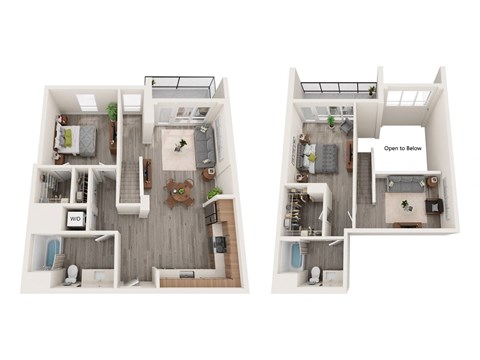 a stylized floor plan of a 2103 sq ft apartment